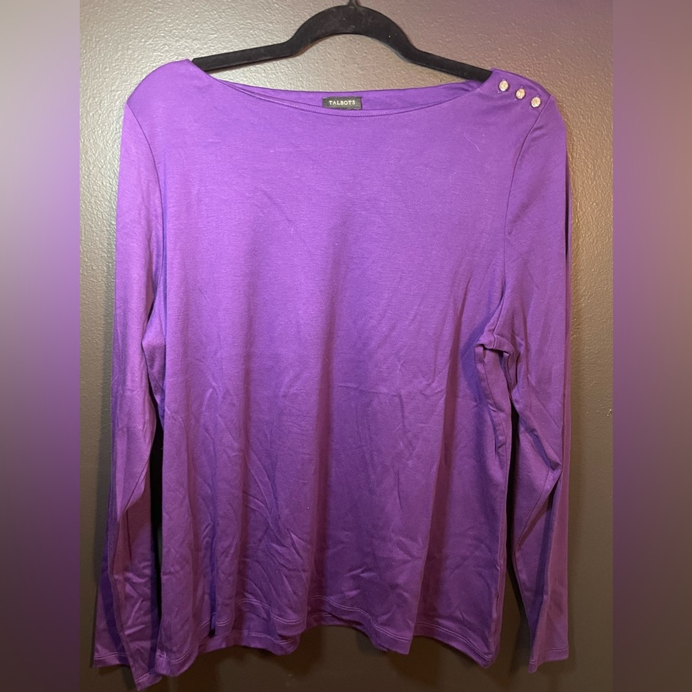 TALBOTS: bejeweled purple long sleeve